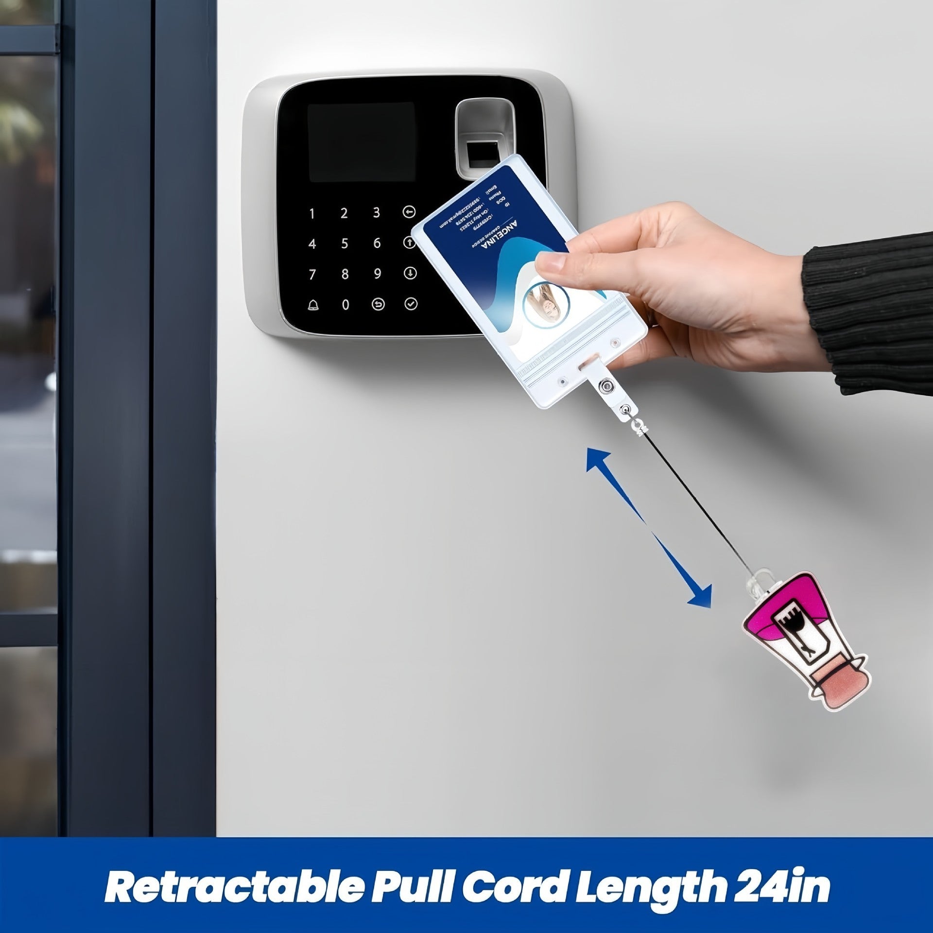 Wholesale cartoon graffiti acrylic retractable rotating badge clip keychain